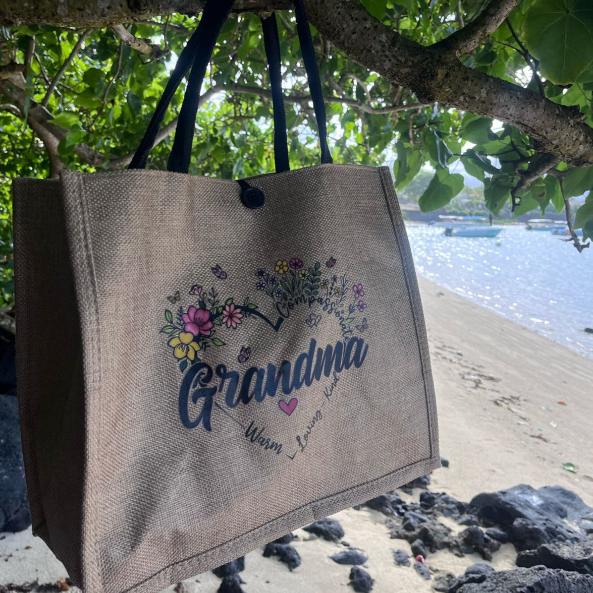 Floral Grandma Tote Bag